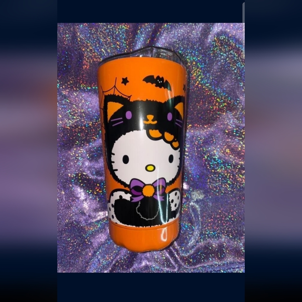 Sanrio Halloween Hello Kitty Tumbler - Orange and Black